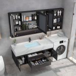 Dark Brown Medicine Cabinet with 3 Doors & Mirror Defogger, 5 Shelves, Lighting System, Rectangle Shape & Hydrophobic, 71"L x 6"W x 30"H