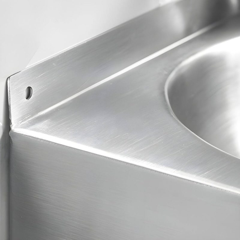 Contemporary Stainless Steel U-Shaped Pedestal Sink with Pop-Up Drain - Sink with Faucet Cold Water Dispensers Gooseneck