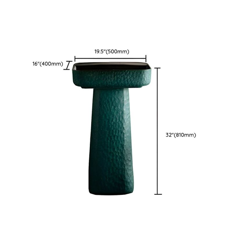 Dimension of Green Rectangular Pedestal Bathroom Sink with Hand Hammered Craftsmanship and Stain-Resistant Finish - Sink Unavailable Not Available