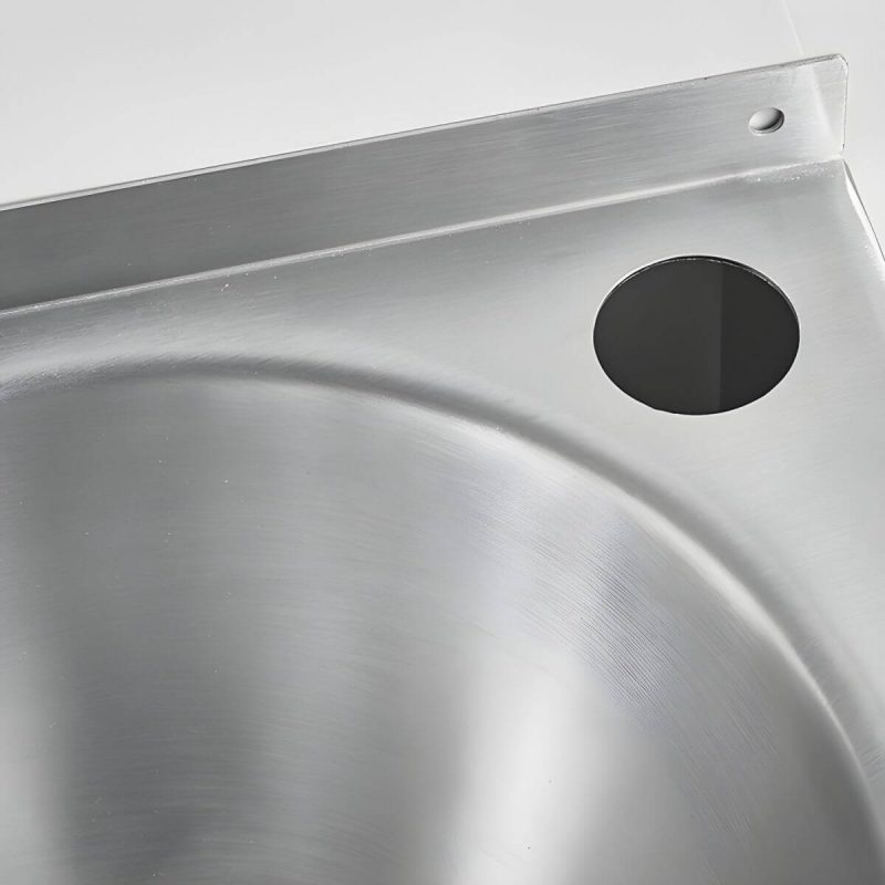 Contemporary Stainless Steel U-Shaped Pedestal Sink with Pop-Up Drain - Sink with Faucet Cold Water Dispensers Round Faucet