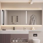 White Rectangle Medicine Cabinet with Mirror Defogger, Soft Close Door Hinge, 5 Shelves, Rust Resistant & Lighting System, 63"L x 6"W x 30"H