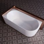 Rose Alcove Bathtub Oval Casual Back to Wall Plexiglass Soaking, 59"L x 31"W x 23"H