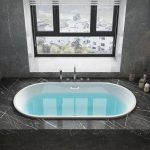 Drop-in Bathtub with Roll Top Oval Casual White Plexiglass Soaking Design, 55"L x 30"W x 24"H