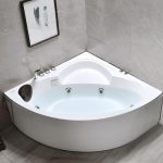 Nook Corner Bathtub with Lighting System, Air Bath Therapy, Body Jet & Heater, 47"L x 47"W x 22"H, Bathtub&Silver 5-PCS&Whirlpool Massage&Heating&Bubble&Light