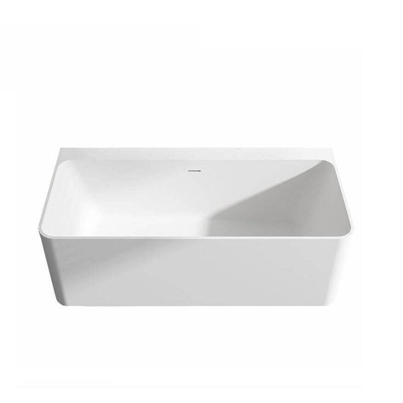 Rectangle Casual White Freestanding Bathtub with Back to Wall Design and Soaking Bath Therapy, Tub, 59"L x 31"W x 22"H