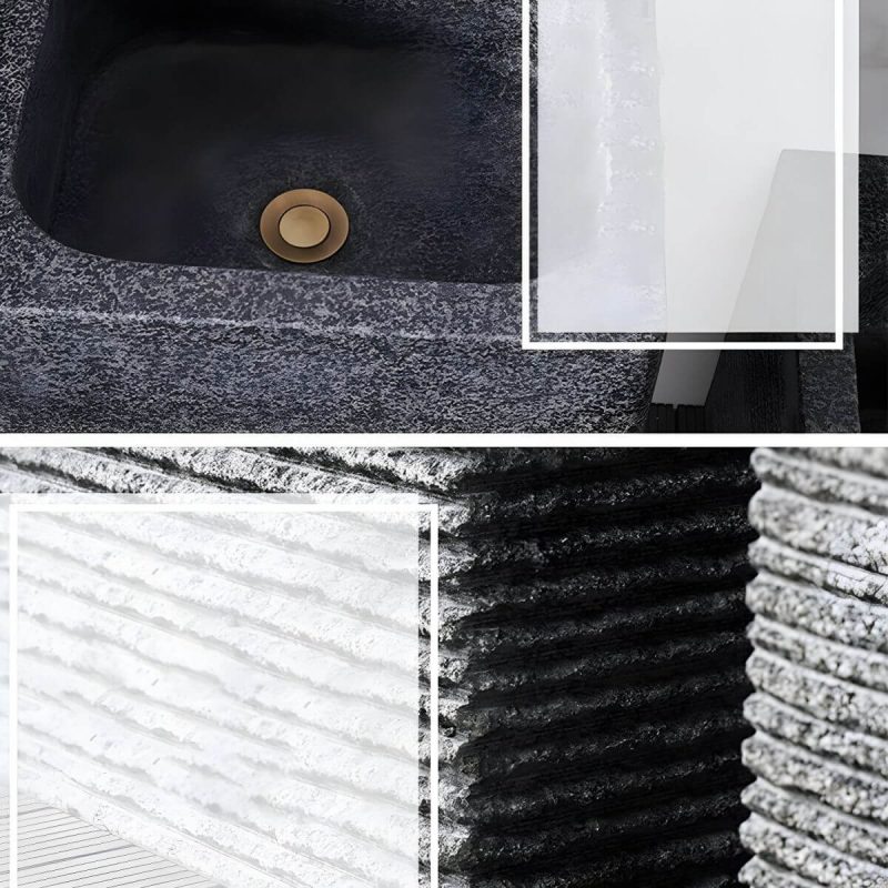 Modern Rectangular Marble Pedestal Sink - Includes Supply Lines and Pedestal - Beige